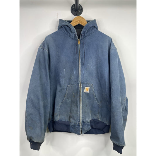 Vintage Carhartt Blue Canvas Workwear Jacket J03 NVY Mens XXL(fits XL)
