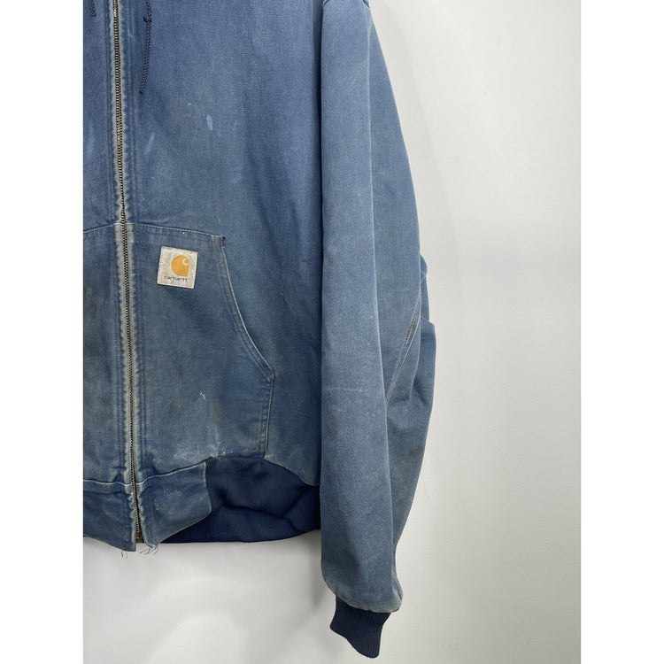 Vintage Carhartt Blue Canvas Workwear Jacket J03 NVY Mens XXL(fits XL)
