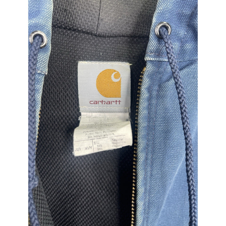 Vintage Carhartt Blue Canvas Workwear Jacket J03 NVY Mens XXL(fits XL)