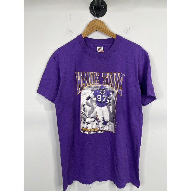 Vintage Minnesota Vikings Shirt Men’s Gray L Henry Thomas Hank Time NFL Tee 90s