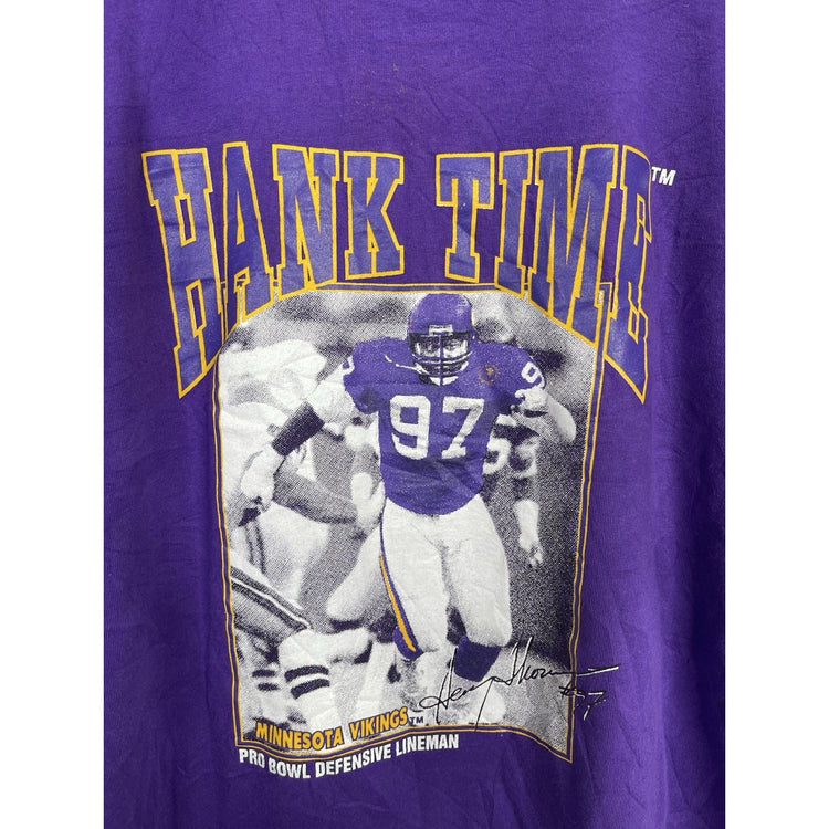 Vintage Minnesota Vikings Shirt Men’s Gray L Henry Thomas Hank Time NFL Tee 90s