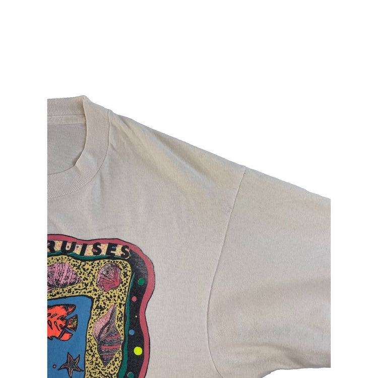 Mens Vintage 90s Princess Cruises T-Shirt Fruit of the Loom White size L