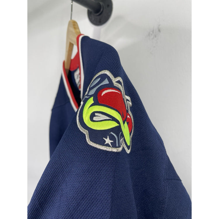 Vintage Men’s Columbus Blue Jackets Jersey Blue Stitch Logo NHL Hockey Sz Large