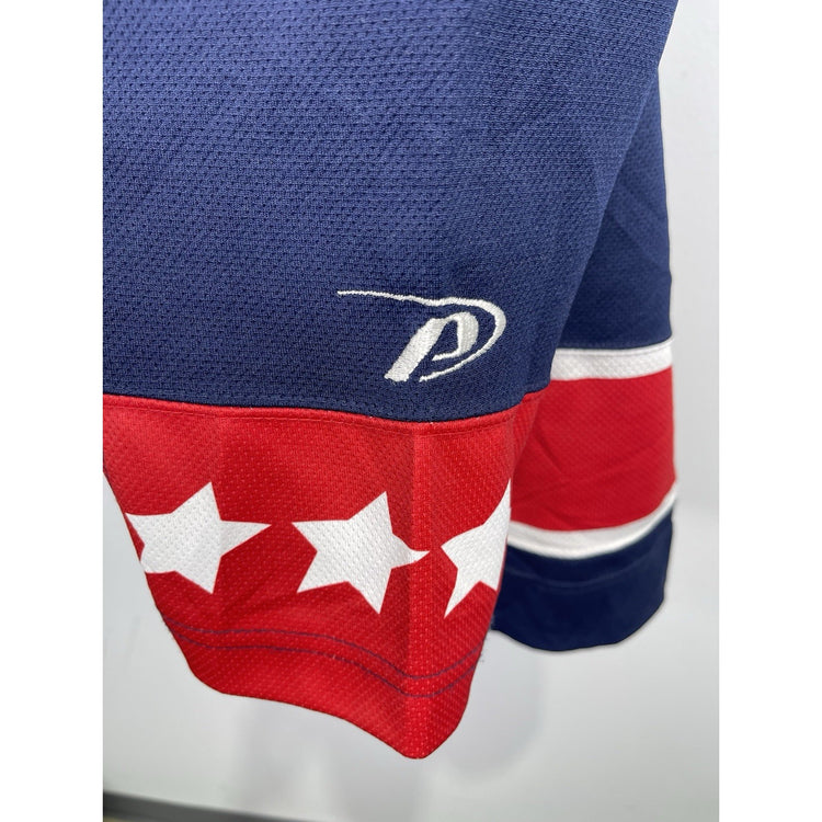 Vintage Men’s Columbus Blue Jackets Jersey Blue Stitch Logo NHL Hockey Sz Large