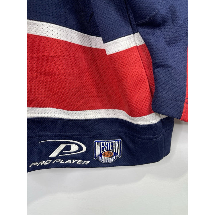 Vintage Men’s Columbus Blue Jackets Jersey Blue Stitch Logo NHL Hockey Sz Large