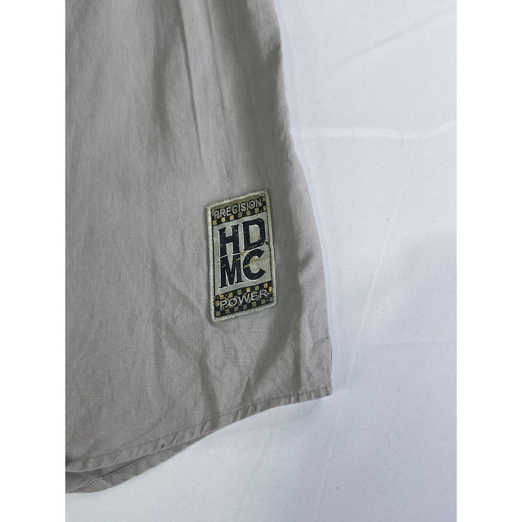 Mens Vintage Harley Davidson Light Gray Sleeveless Button-Down Shirt Size 2Xl