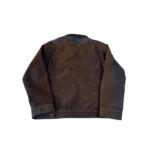 Mens Vintage Point Zero Brown Blue Sun Faded Corduroy Full Zip Jacket SIZE L