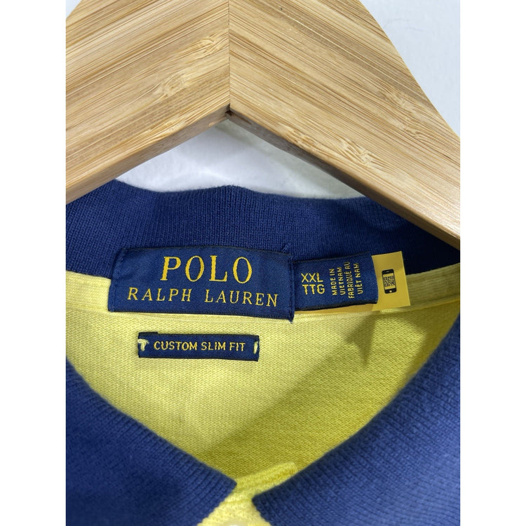 Men’s Collared Polo Ralph Lauren Big & Tall #2 Yellow /Navy Polo Shirt Sz XXL