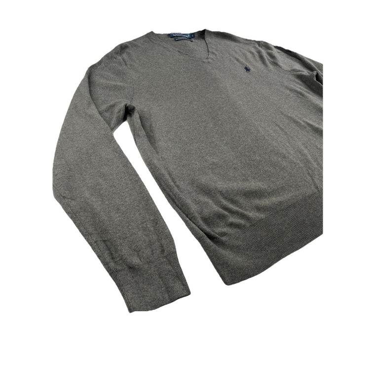 Mens Polo Ralph Lauren Size Large Grey V Neck Sweater