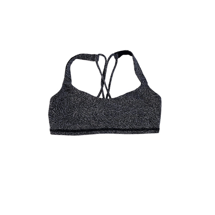 Women's Lululemon Black and White Patterned Strappy Sports Bra Size 4
