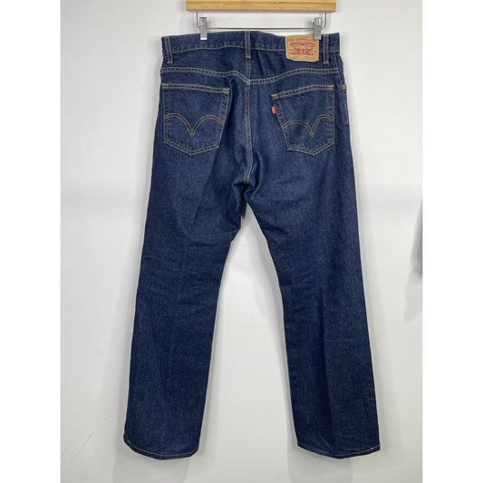 Men’s Levi's 517 Jeans Blue Dark Denim Wash Bootcut Contrast Stitching 34x32