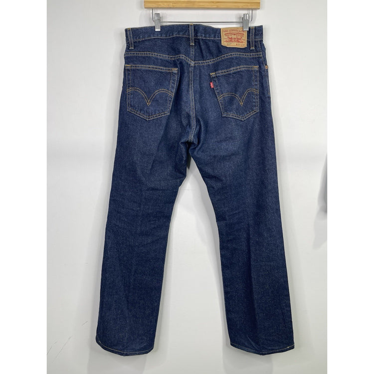 Men’s Levi's 517 Jeans Blue Dark Denim Wash Bootcut Contrast Stitching 34x32