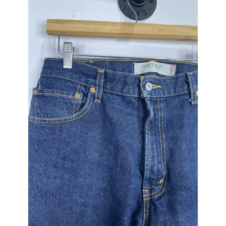 Men’s Levi's 517 Jeans Blue Dark Denim Wash Bootcut Contrast Stitching 34x32