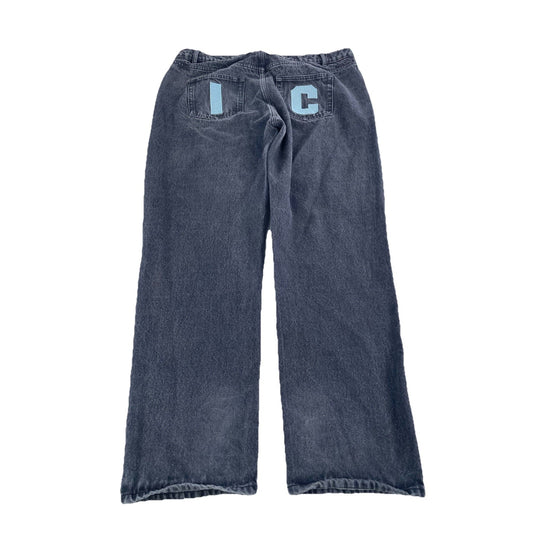 Mens Icecream Running Dog Black Denim Jeans Size 38