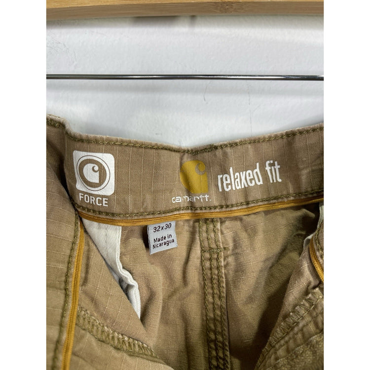 Men’s Workwear Carhartt Cargo Rip Stop Pants Relaxed Fit Khaki 32x30