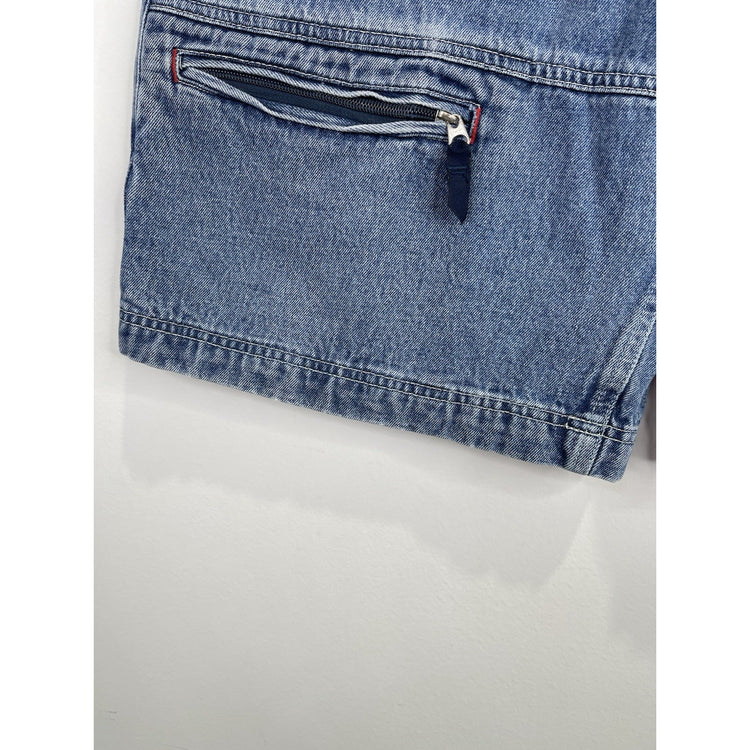 Men’s Y2K Faded Glory 6 Pocket Blue Denim Jorts 34x9.5