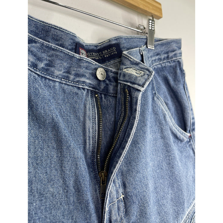 Men’s Y2K Faded Glory 6 Pocket Blue Denim Jorts 34x9.5