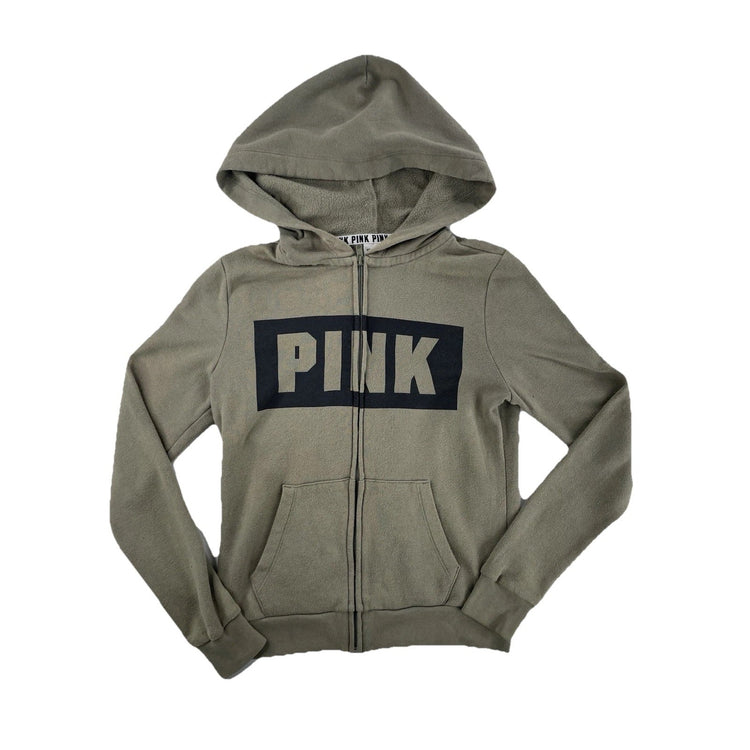 Women’s Victoria’s Secret PINK Sage Green Zip-Up Jacket Size XS