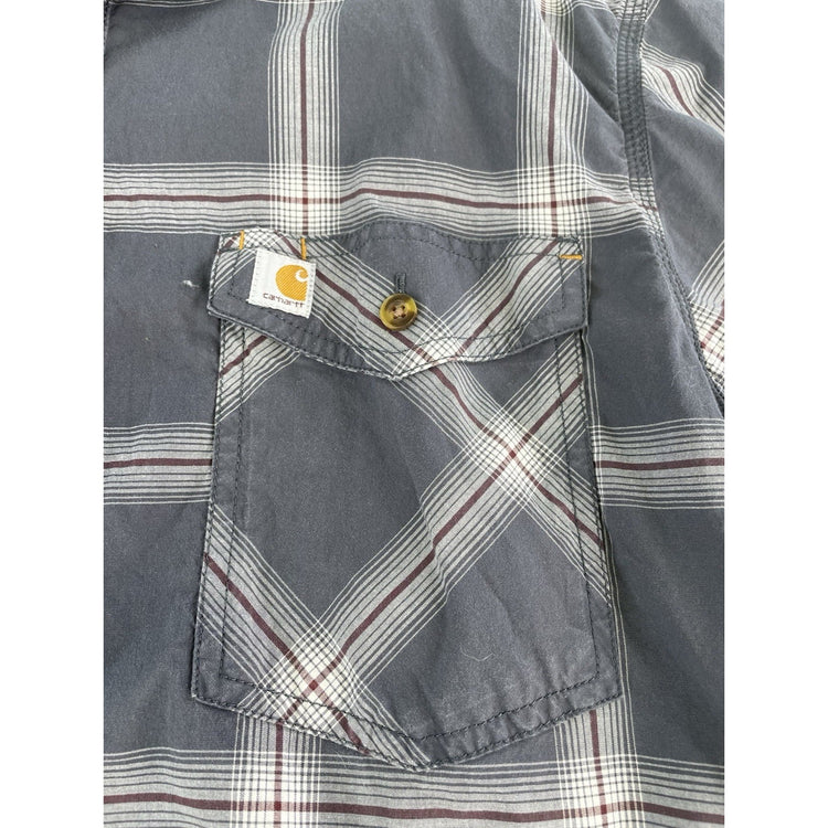 Mens Carhartt Classic Multicolor Plaid Button-Up Shirt Size L