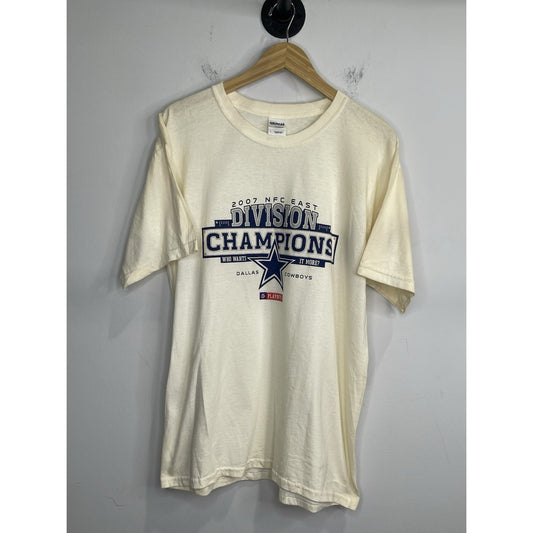 2007 Dallas Cowboys Men's Size Large NFC East Champions Worn White T Shirt