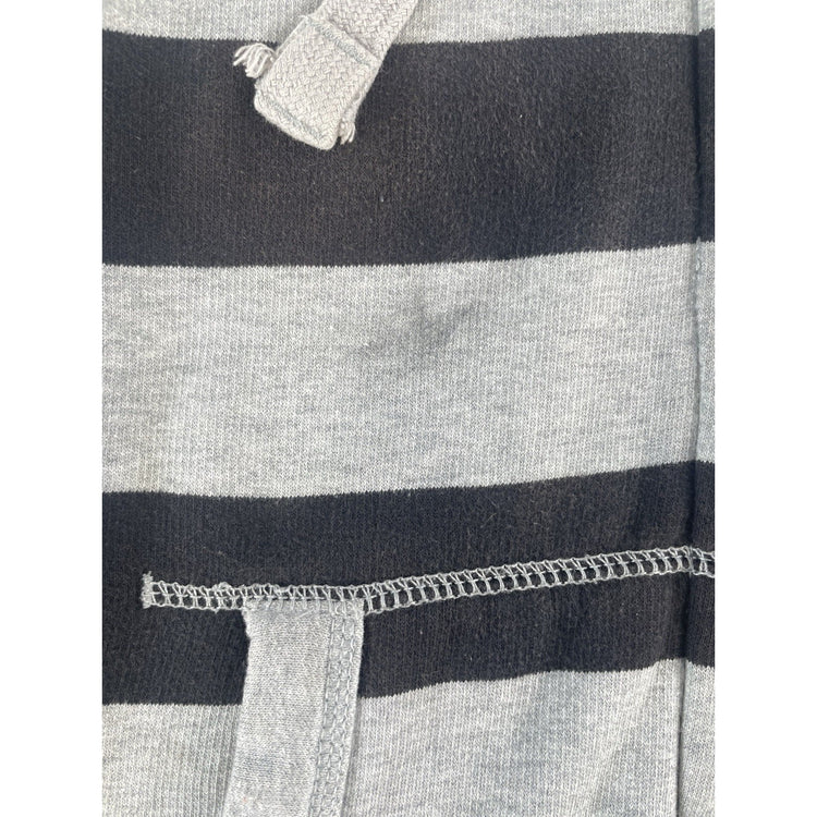 Mens Y2K Old Navy Black & Gray Striped Zip Up Jacket Size Medium
