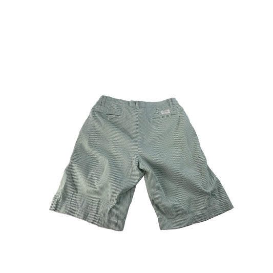 Mens American Eagle Green & White Micro Striped Shorts Size 32