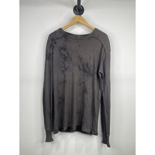 Men’s Y2K Affliction Black And Grey Knit Pullover Long Sleeve Shirt Sz L