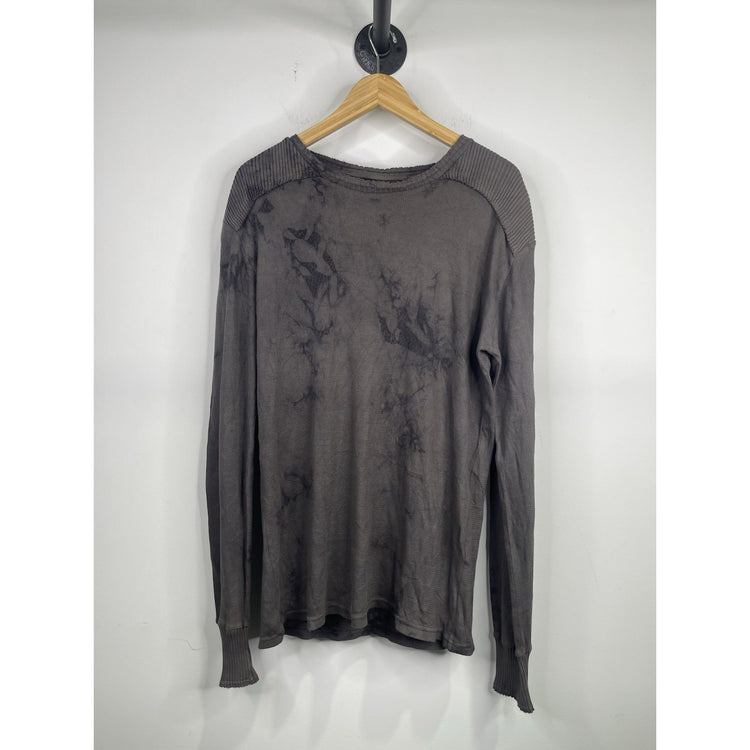 Men’s Y2K Affliction Black And Grey Knit Pullover Long Sleeve Shirt Sz L