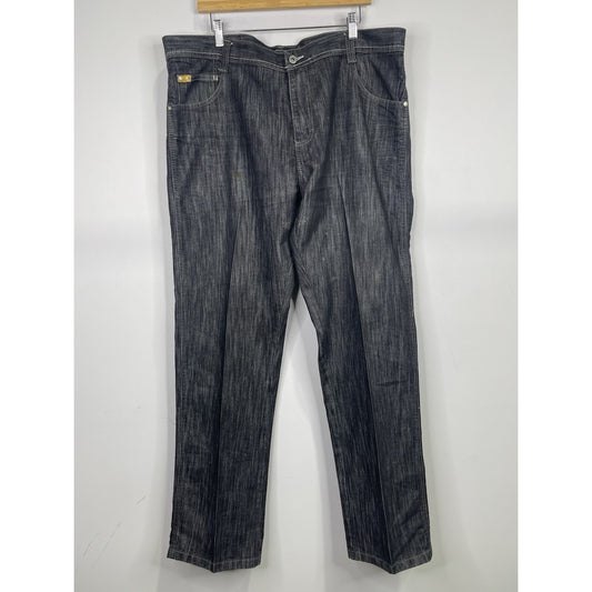 VTG Y2K Men’s Distressed Dark Wash Black Southpole Baggy Denim Jeans 40x36