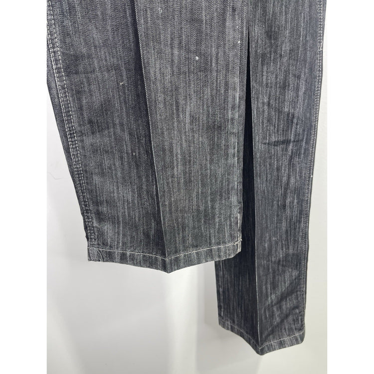 VTG Y2K Men’s Distressed Dark Wash Black Southpole Baggy Denim Jeans 40x36