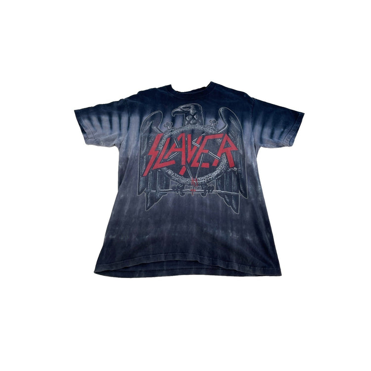 Mens Liquid Blue Slayer Eagle Graphic Tie Dye Band T-Shirt Size M