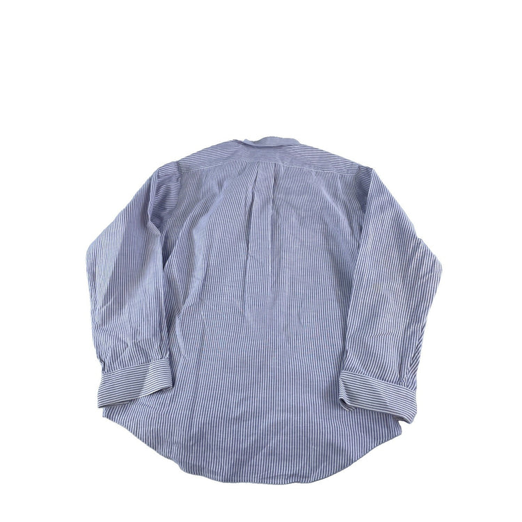 Mens Polo Ralph Lauren ButtonUp Shirt White W/light Purple Strips Size 18