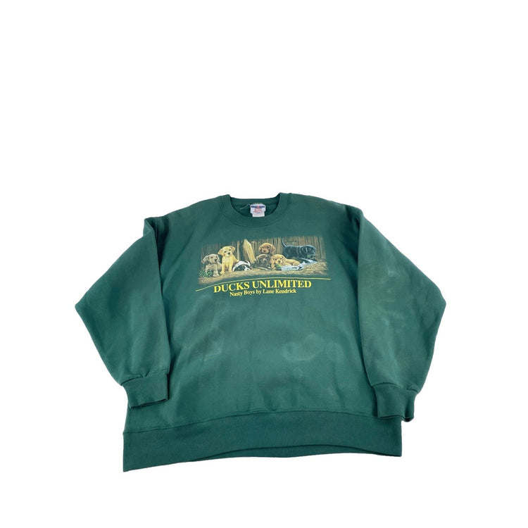 Mens Vintage Jerzees Super Sweats Ducks Unlimited Crewneck Sweatshirt Size L