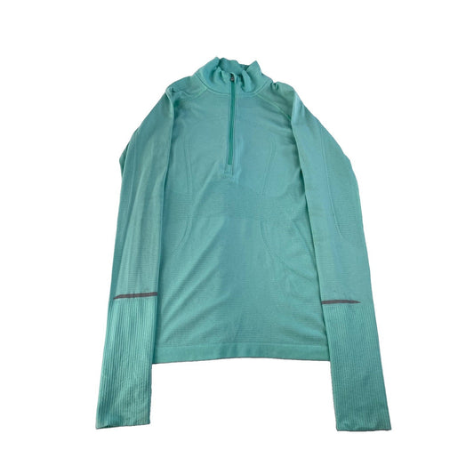 Women's Lululemon Seamless Half-Zip Athletic Running Top Mint Green SIZE 8