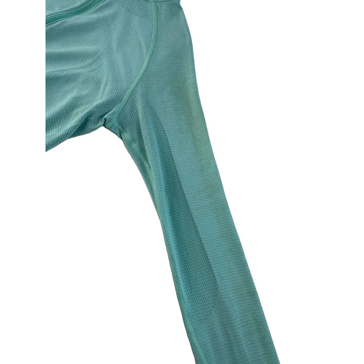 Women's Lululemon Seamless Half-Zip Athletic Running Top Mint Green SIZE 8