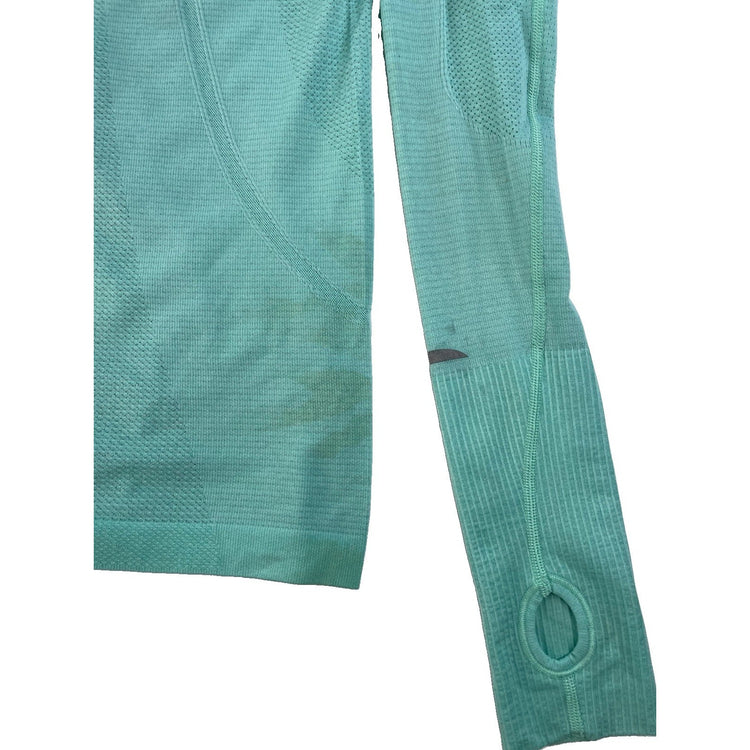 Women's Lululemon Seamless Half-Zip Athletic Running Top Mint Green SIZE 8