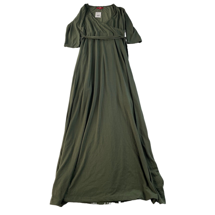 Women's GUESS Los Angeles Olive Green Wrap-Style Maxi Dress Size M
