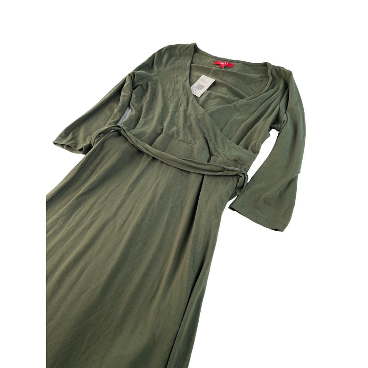 Women's GUESS Los Angeles Olive Green Wrap-Style Maxi Dress Size M