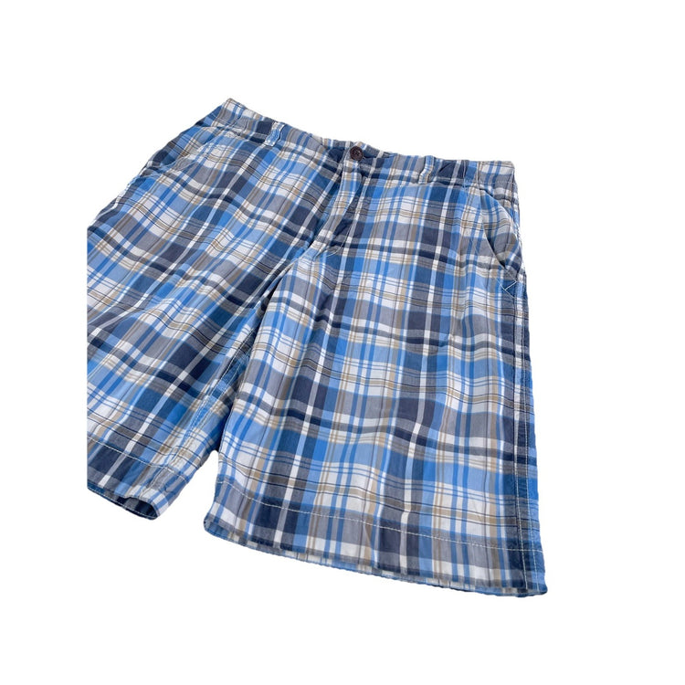 Mens Aeropostale Multicolor Plaid Patter Flat Front Shorts Size 36