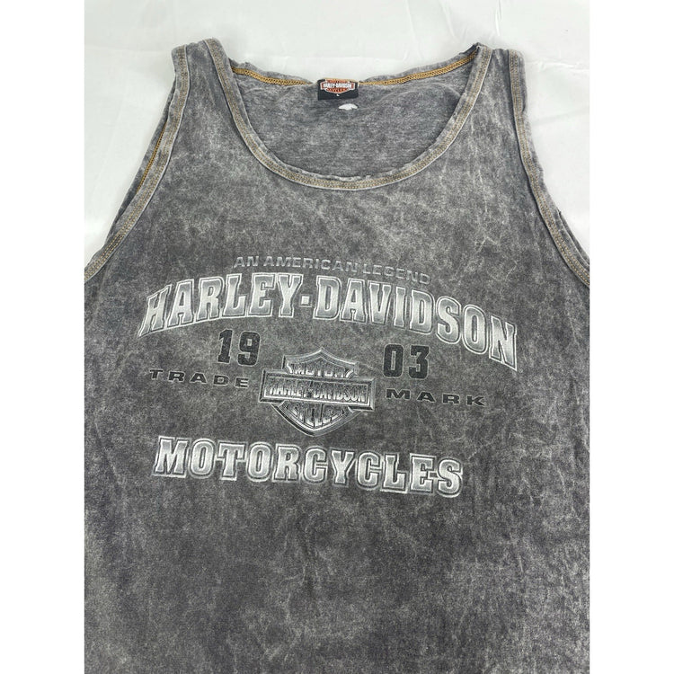 Mens Harley Davidson Gray Tye Dye America Legend Tank Top Size L