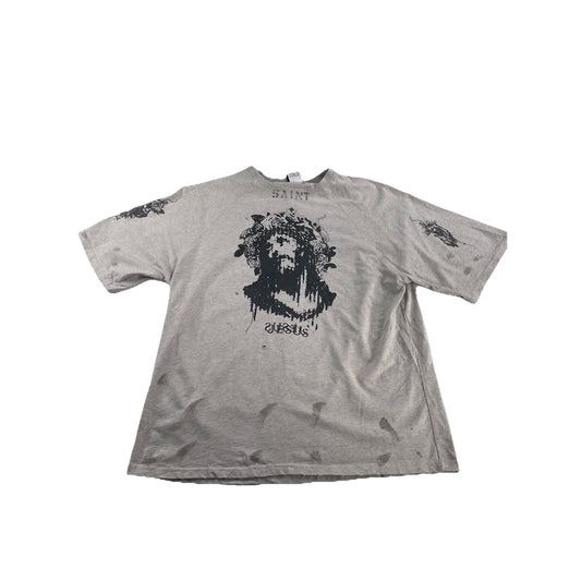 Mens Vintage T Shirt Xl Light Gray Jesus Graphic