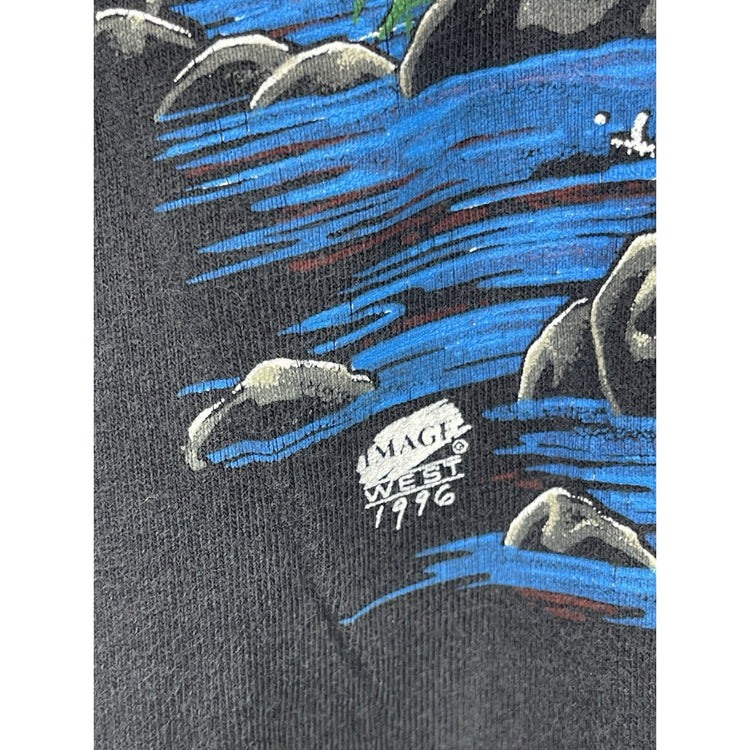 Vintage  Wild Horses Nature T-Shirt Running Horses Sky Majestic 1996 Large