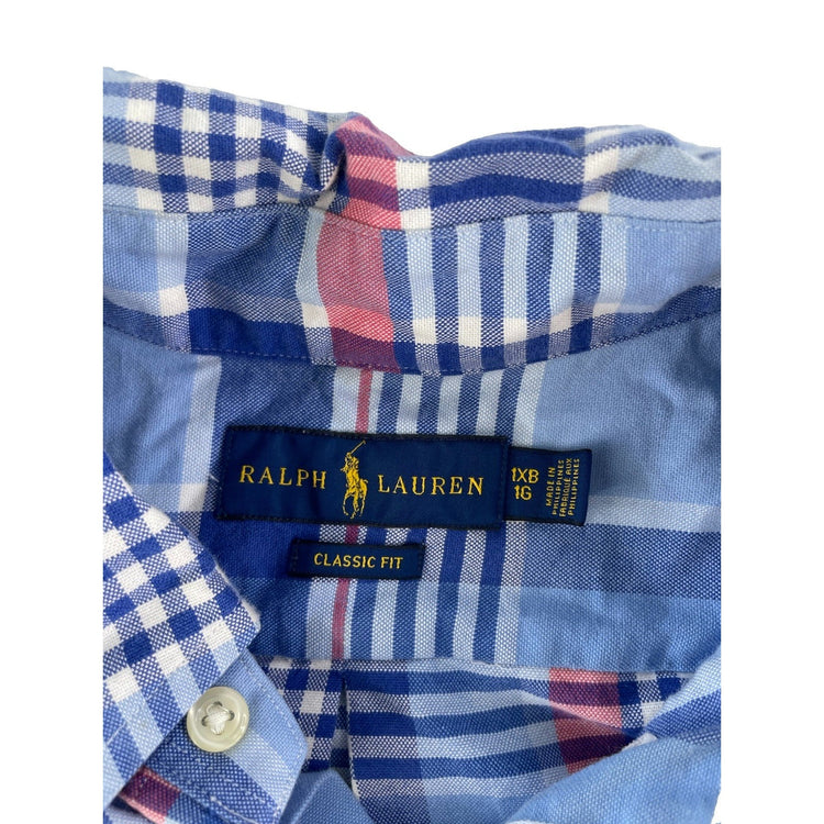 Mens Ralph Lauren Classic Fit Multicolor Plaid Button-Up Shirt Size 1XB