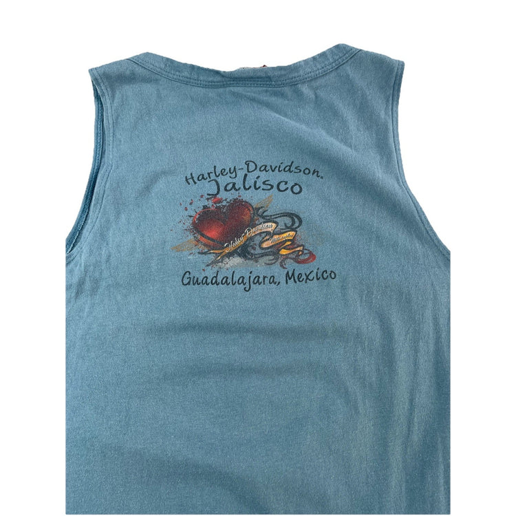Women’s Y2K Harley Davidson Blue Tank Top Size Small