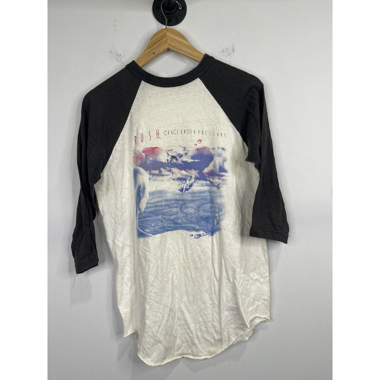 Rush Vintage 1984 Grace Under Pressure Raglan Baseball Style Concert Shirt Sz L
