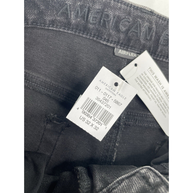 Mens American Eagle Slim Staight Black Denim Jeans Size 32x32