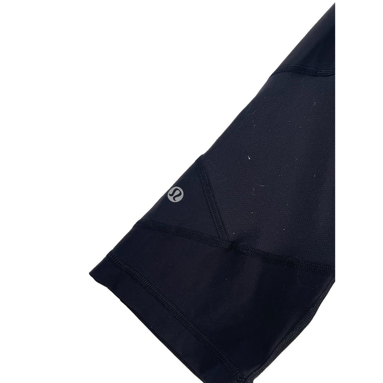Womens Lululemon Black High Rise Yoga Crop Leggings With Pockets SIZE 12
