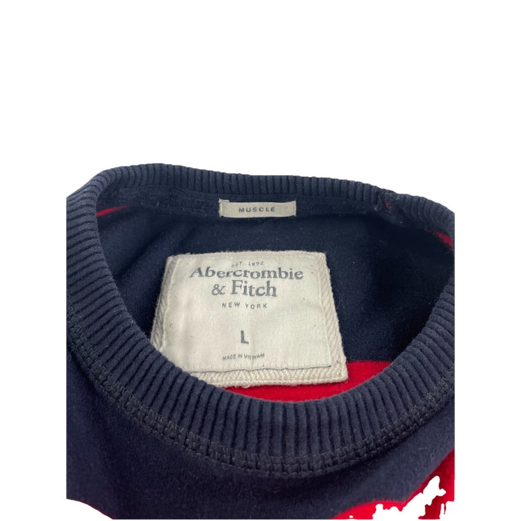 Abercrombie & Fitch Mens L Striped Muscle Sweatshirt