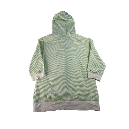 Womens Aeropostale Green White Striped Zip Up Hoodie Palm Tree Graphic Size L