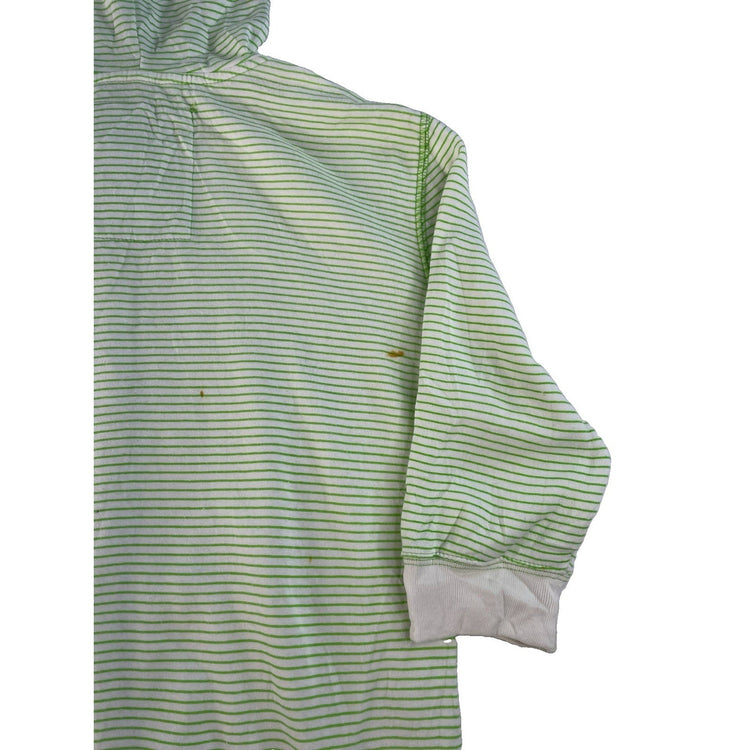 Womens Aeropostale Green White Striped Zip Up Hoodie Palm Tree Graphic Size L